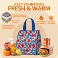 thumbnail image 5 of Pioneer Flower Floral Print Pattern Insulated Lunch Bag for Women & Adults,Large Portable Soft Cooler Lunch Bag,Thermal Food Storage Tote with Pearl Cotton,8.66L,8.75x5.75x9.5 Inch, 5 of 6