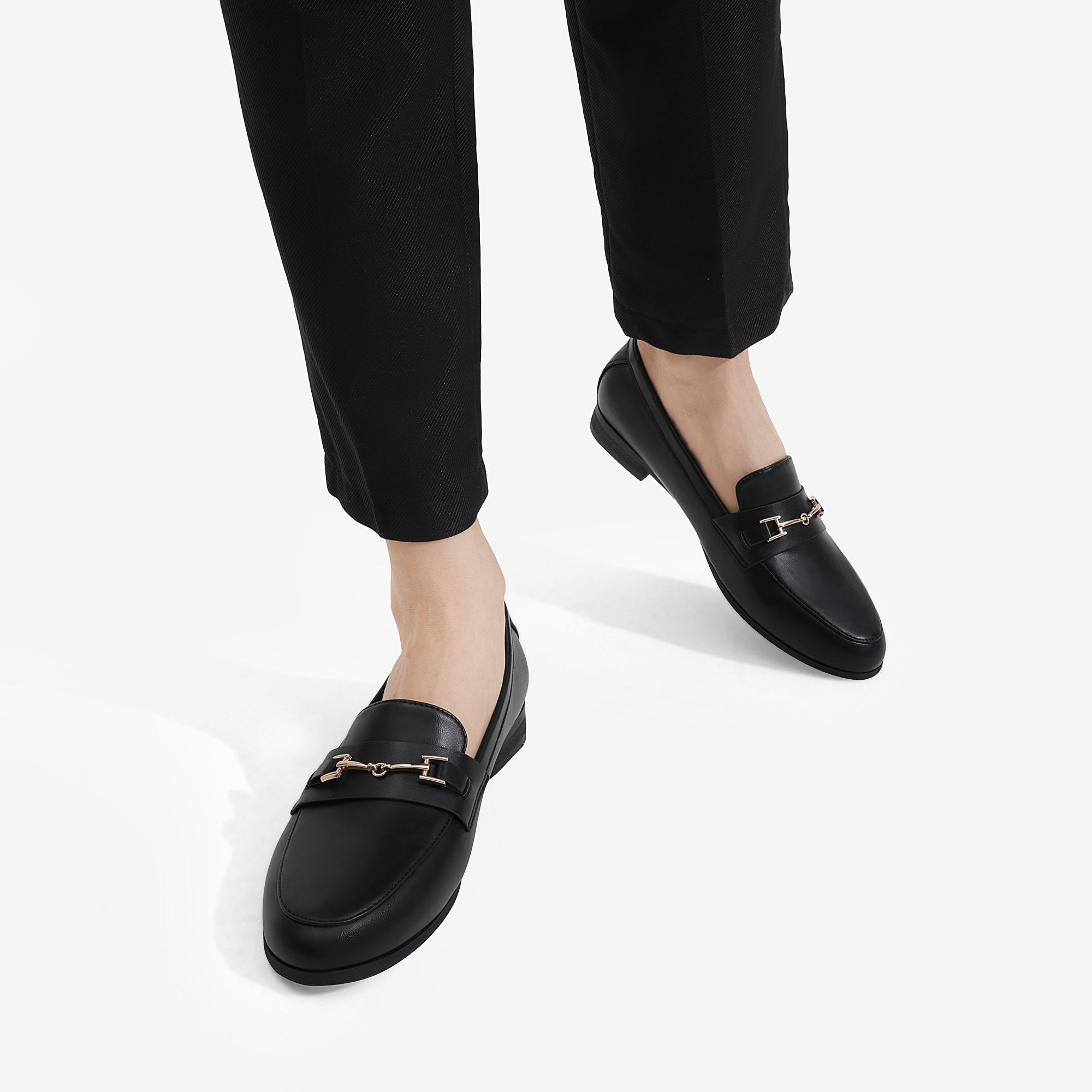 Dream Pairs Women's Leather Penny Loafers, Black photo 4