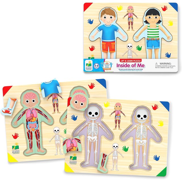 Rompecabezas de Madera The Learning Journey Lift and Learn Inside of Me 28 piezas Cuerpo Humano