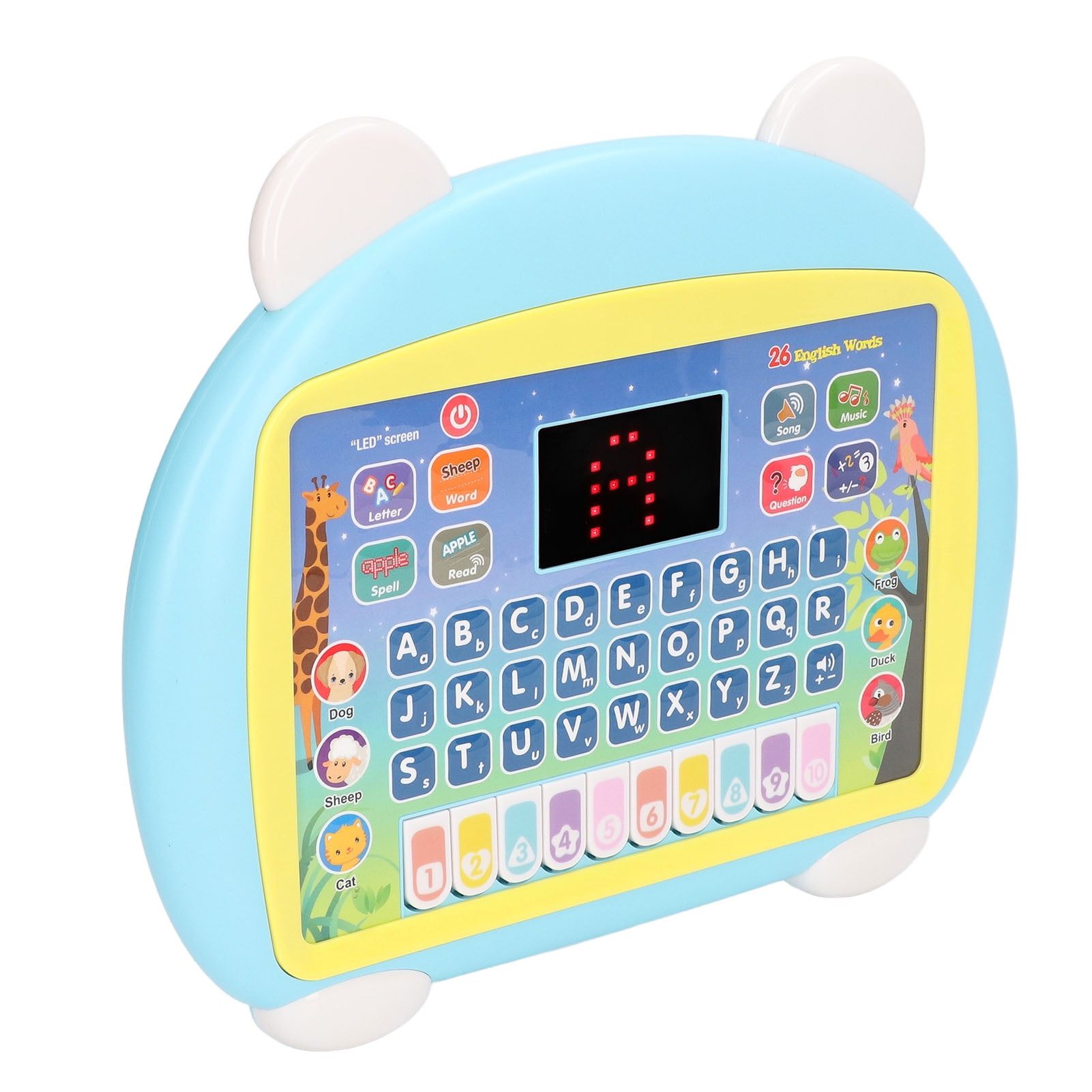 Estink Kids Learning Tablet Kids Learning Pad Question Mode Word Spelling Music Educational Led For Early Education Pink light Blue Pink