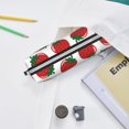 thumbnail image 6 of Cauagu Hand Drawn Strawberry Print Leather Pencil Pen Case - Stationery Bag Portable Stationery Bag Big Capacity Pencil Pouch Cosmetic Organizer Bag for Men & Women, 6 of 7