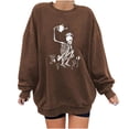 thumbnail image 1 of Moda mujer estampado manga larga cómoda transpirable cuello redondo camisa Tops Pompotops FGAJ7959, 1 of 5