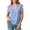 Blue, variant on Linen Cotton Blouses For Women Summer V Neck Button Detail Ruffle Trim Casual Workwear Cruise Resort Daily Errands Street Style Smart Coastal Trip