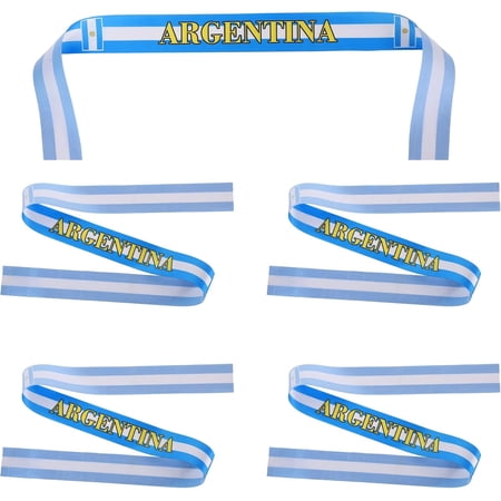 Team Argentina 12PC Precut Soccer Team National Flag Polyester Decoration Ribbon, Gift Wrapping, 2026 World Cup Fan Accessory