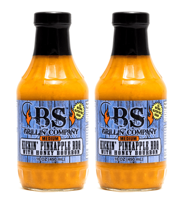 BS Grillin' Company 2 PK Kickin' Pineapple BBQ Sauce with Honey Bourbon