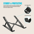 thumbnail image 6 of VerdeVida Portable Laptop Stand, Laptop Holder Computer Stand for Desk, Metal Foldable Laptop Stand with 6 Levels Height Adjustment, Compatible with MacBook, HP, Lenovo, Dell,Black, 6 of 7