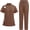 brown, variant on Pet Groomer Beauty Salon SPA Cosmetology Scrub Set Soft Top and Joggers Pant Professional Uniform Outfit