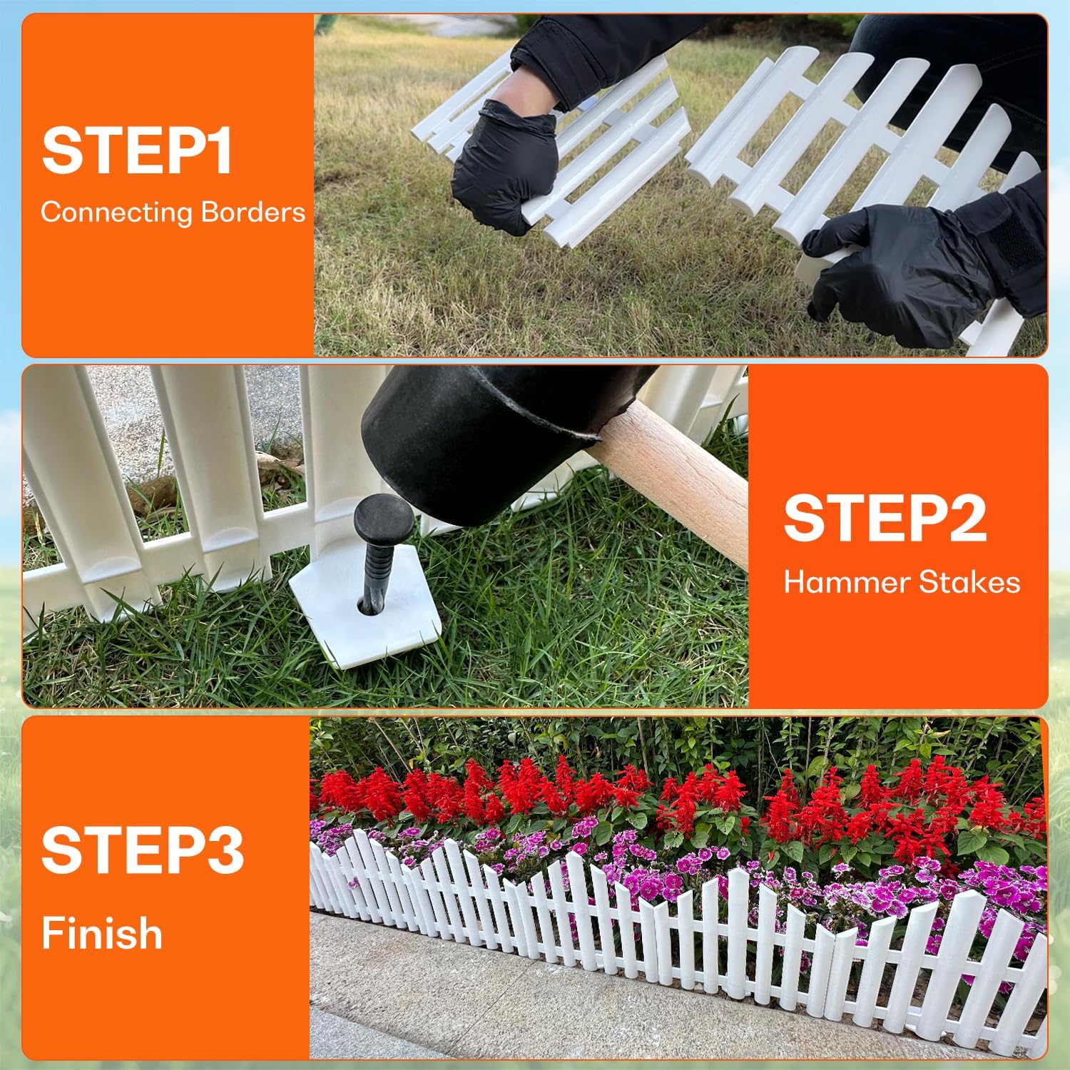 No-Dig Garden Edging Border Landscape Edging for Flower Bed Fence