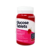 LEADER Glucose Tablets, Energy and Blood Sugar Support, Raspberry Flavor, 50 Chewable Tablets