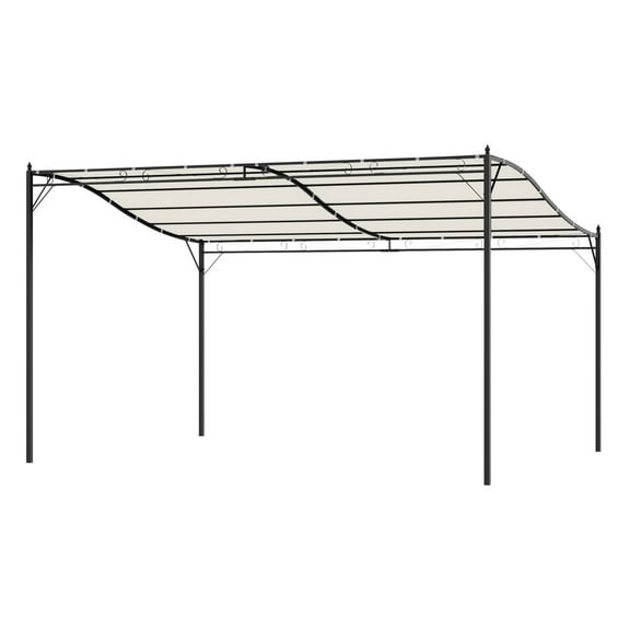 13'x10' Outdoor Pergola Gazebo, Steel Patio Canopy with Weather-Resistant Fabric, Cream White