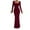 Wine, variant on yillto Womens Square Neck Long Sleeve Soft Lounge Long Dress Fall Casual Ribbed Bodycon Maxi Dresses