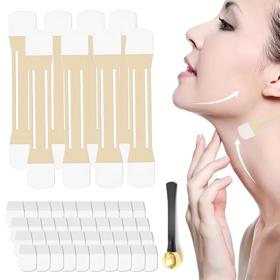 RAGUPEL Neck Lift Tape Invisible Behind Neck,40Pcs Neck Tape Lifting Invisible,High Elastic Turkey Neck Tape Lifting for Saggy Skin,Reusable & Waterproof Stealth Tape