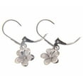 thumbnail image 2 of 14K solid white gold Hawaiian 11mm plumeria flower leverback earrings, 2 of 3
