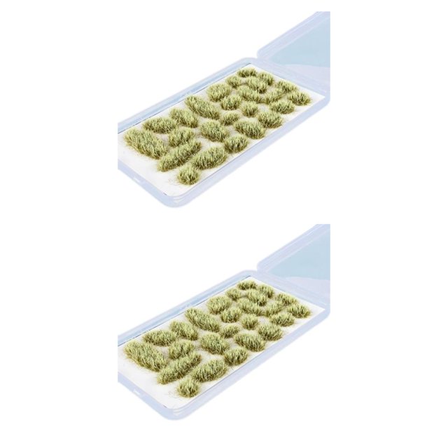 pitrice 25x Simulation Cluster Green Grass for Train Scenery Decor Accessory Winter Green 6mm 2Set