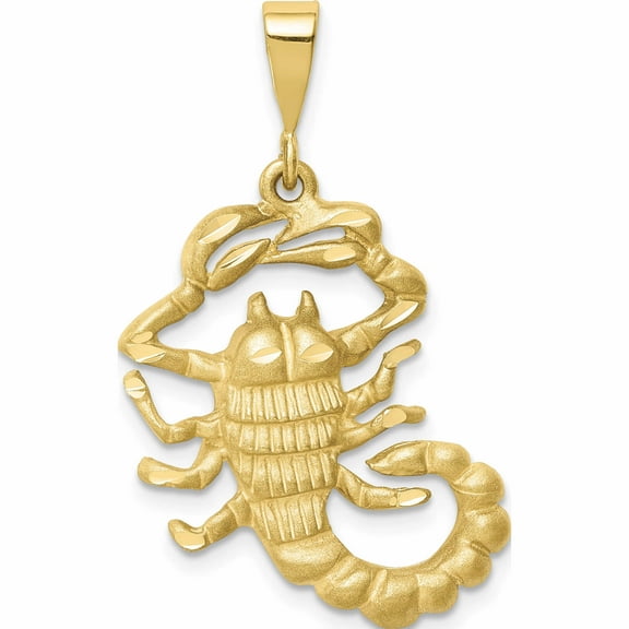 10K Yellow Gold Scorpio Zodiac Charm (35 X 20) Made In United States -Jewelry By Sweet Pea