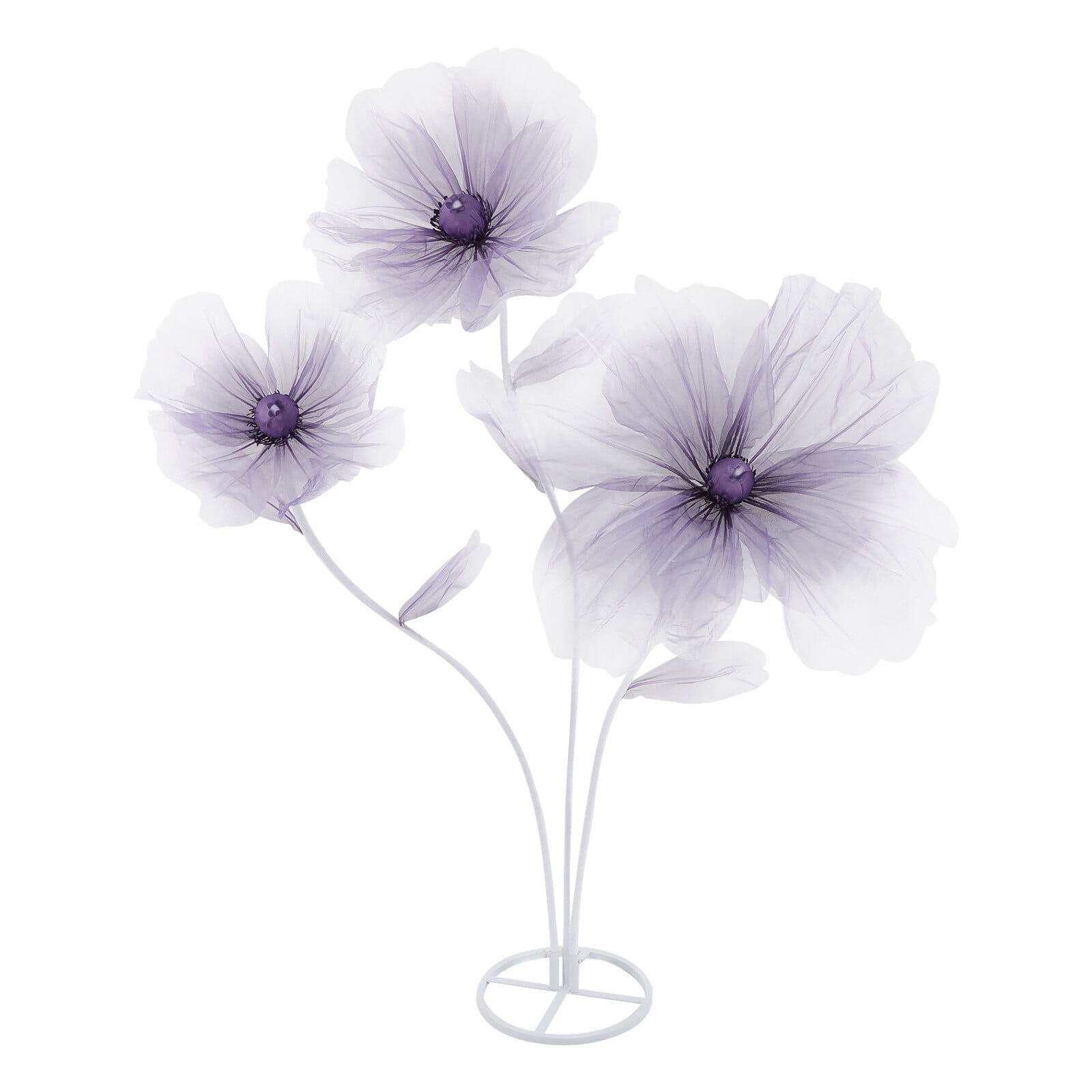 ToppiJoy 67" Giant Artificial Flowers for Decoration, Large Fake Flower with Standing Stems and Base for Wedding Decor, Shop Window, Photography, Banquet (Purple)