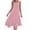 Pink, variant on TAGOLD Womens Sleeveless Round-Neck Dress Solid Color A Line Asymmetrical Maxi Casual Summer Wear