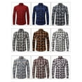 thumbnail image 6 of Men's Brushed Shirt Plaid Shirt Men's Casual Street Stripe Business Casual Long Sleeve Shirt, 6 of 6