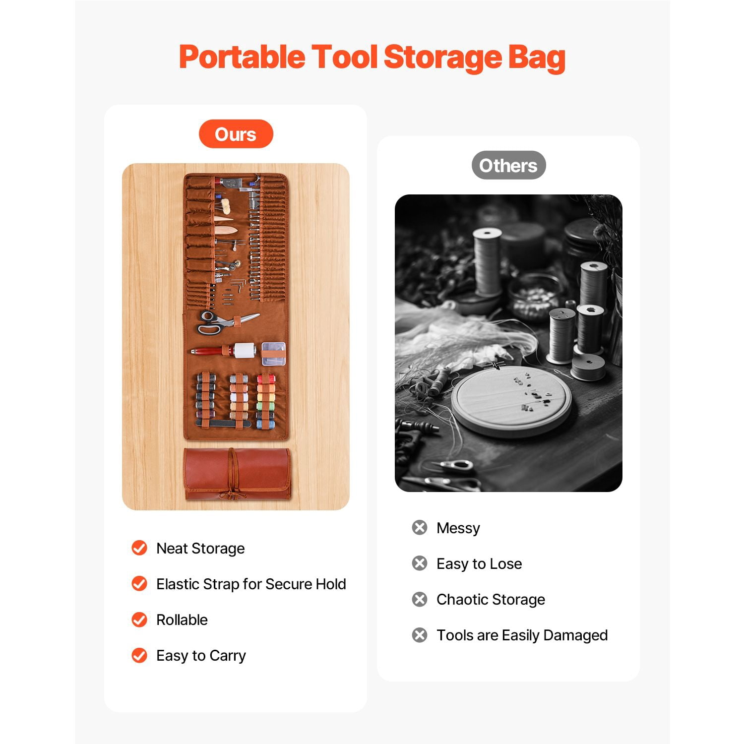Leather Working Tools Kit, 92 PCS Leather Craft Tools with Portable Leather Storage Bag, Engraving Punching Sewing Stamping Sanding Tools, Ideal for Beginners DIY Enthusiasts and Professionals