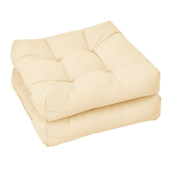 Costway 2 Pcs Coussins d'Assise pour Chaise de Patio 21 Pouces x 21 Pouces Intérieur/extérieur Beige