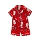 Cathalem Girls Summer T-Shirt and Shorts Set Ruffle Trim Flounce Short Sleeve Top and Shorts Set,Red M - image 1 of 5