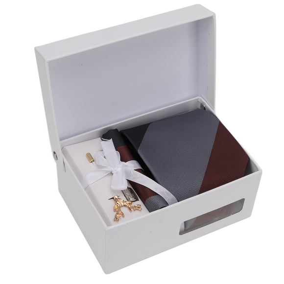 Ouitble Cravates pour hommes, classique affaires style décontracté hommes costume robe chemise rayée cravate coffret cadeau beau cadeau de Noël