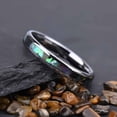 thumbnail image 3 of Tungsten Couple Rings Polished Curved Band with Shell Inlay, 3 of 9