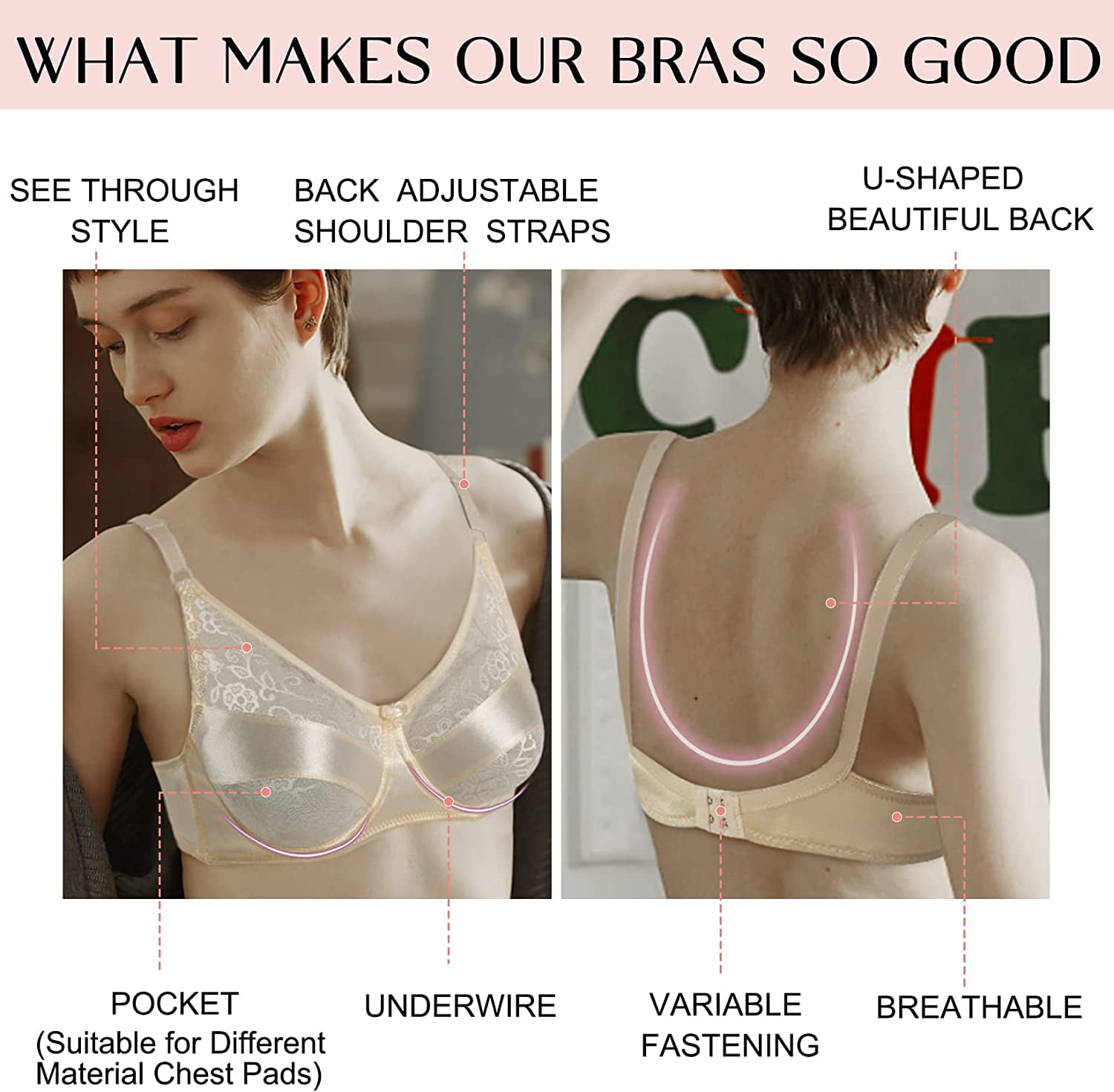 Silicone Breast Form Pocket Bra for Mastectomy Crossdresser False Boob328J  36A : : Fashion