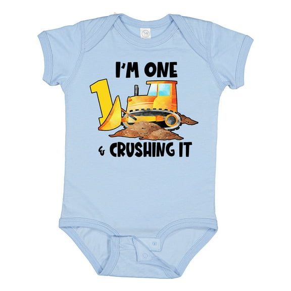 Inktastic I'm 1 and Crushing It Construction 1st Birthday Boys or Girls Baby Bodysuit