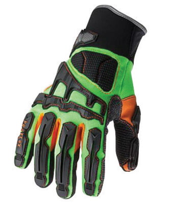 Medium Proflex 925F Set Of 2 Piece x Impact Reducing Work Gloves with Back Hand Protection Lime 