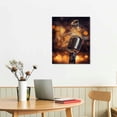 thumbnail image 2 of COMIO Music Wall Art Painting Gold Metal Microphone and Headset Musical Note Picture Print on Canvas Modern Home Studio Living Room Decor Stretched and Framed Ready to Hang, 2 of 4