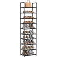 thumbnail image 1 of SONGMICS Zapatero, Organizador Zapatos,10 Baldas, Zapatero Abierto Estrecho, 28 x 45 x 173 cm, Marco de Metal, Estantes de Tela no Tejida, para Pasillo, Dormitorio, Negro LSH010B02, 1 of 5