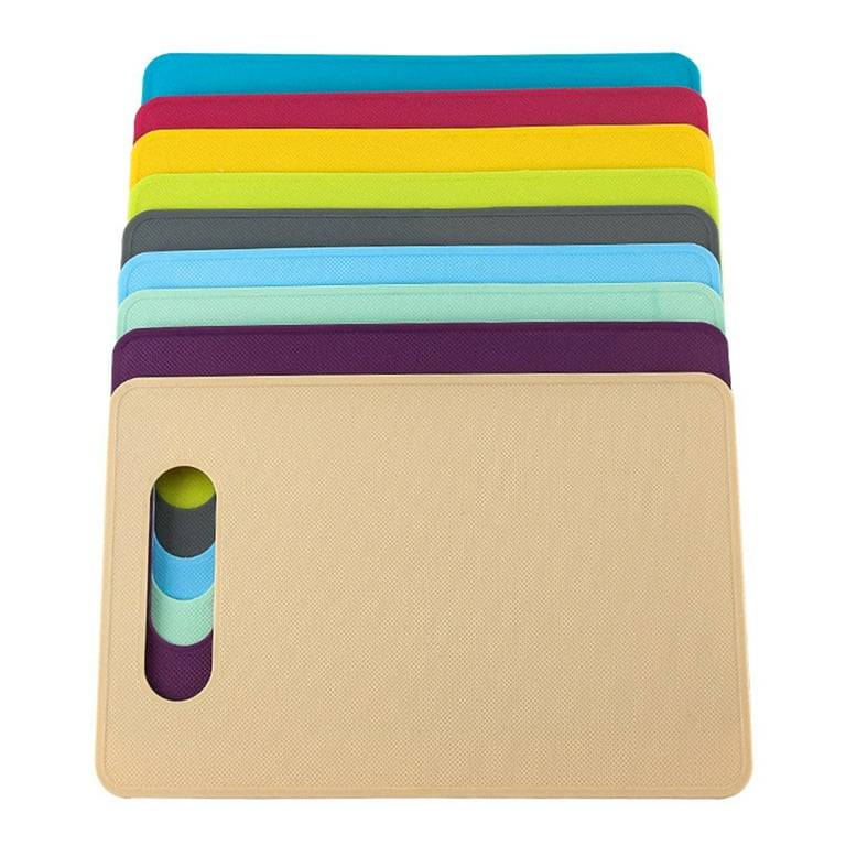 6pcs Square Mini Cutting Boards Plastic Flexible Chopping Boards Candy Color Non-Slip Colorful Cutting Boards for Kitchen Bar Bb
