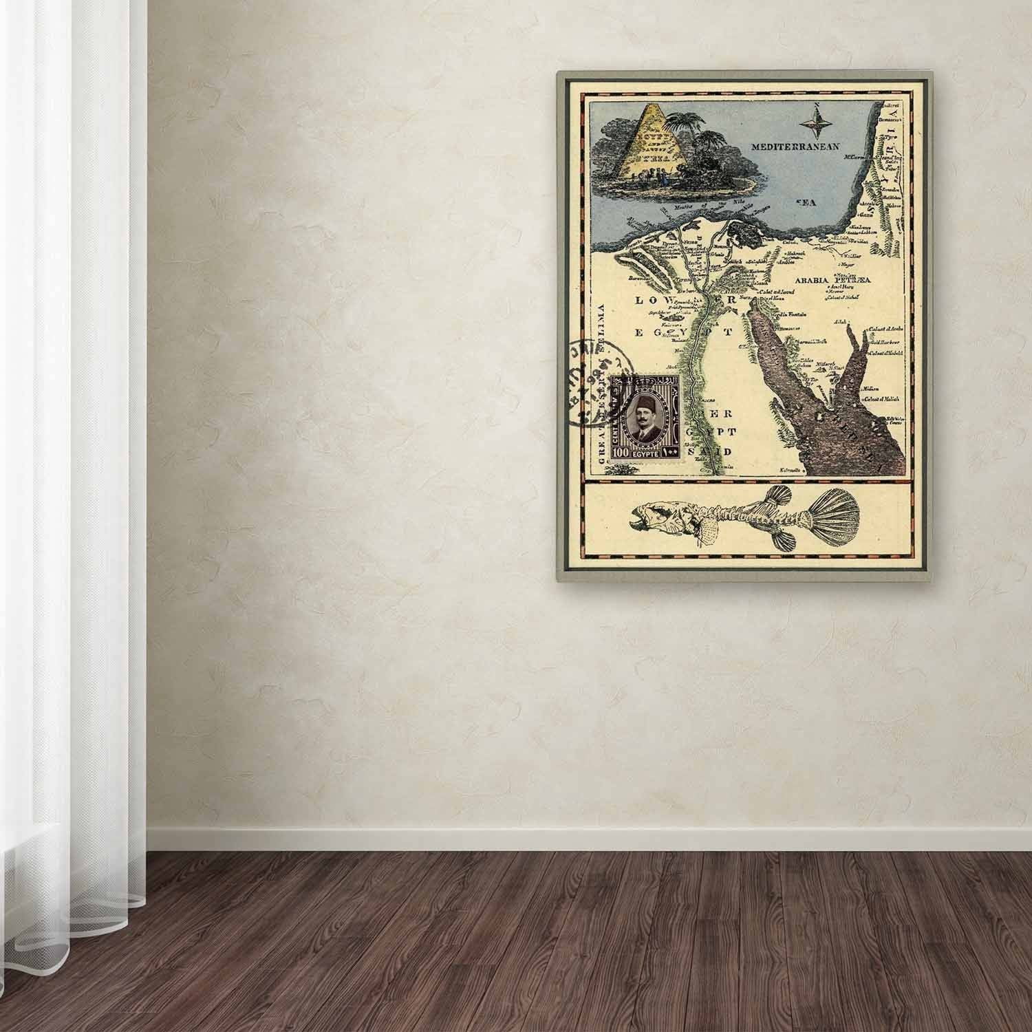 Trademark Fine Art Nick Bantock Egypt Map Canvas Wall Art - 14x19