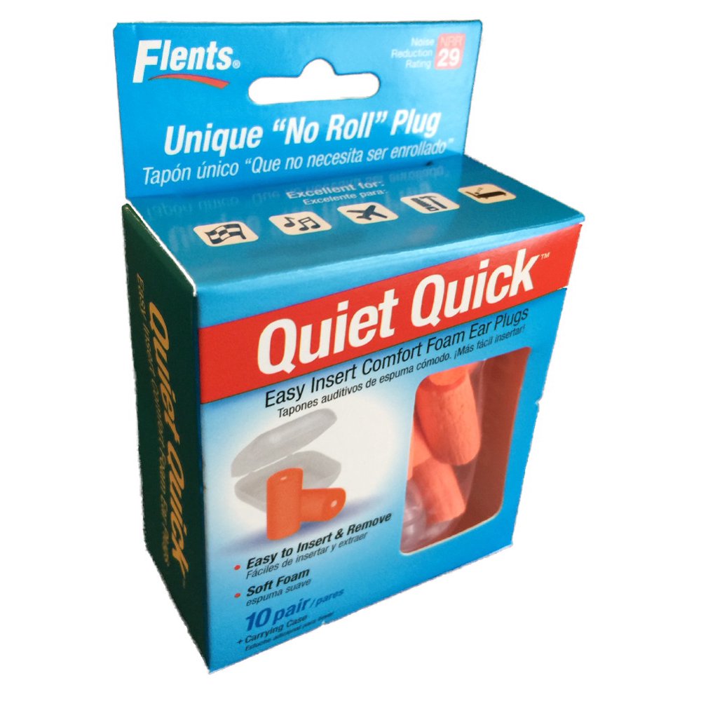 Flents Quiet Quick Comfort Ear Plugs 10 Pair with Case