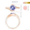 thumbnail image 5 of ANGARA Natural Semi Bezel-Set Solitaire Round 1.8 ct Tanzanite Bypass Ring in 14K Rose Gold for Women (Size-8mm) | December Birthstone, Anniversary, Jewelry Gift for Women | Natural Tanzanite Ring, 5 of 9