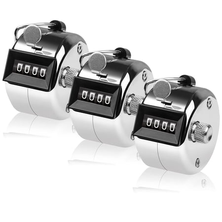 IMMEKEY 3 Pack Tally Counter  4-Digit Clicker Counter  Metal Hand Tally Counters Clicker Pitch Counter for Counting  Golf  Lap  Fishing