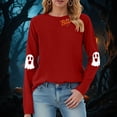 thumbnail image 2 of enyan Halloween Shirts for Women Casual Long Sleeve Pumpkin Ghost Tshirts Crew Neck Loose Tee Tunic Tops Women Halloween Shirts Red,XXXL, 2 of 7