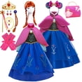 thumbnail image 2 of Disfraz de princesa Anna y Elsa para niña, disfraz de reina de la nieve, disfraz de fantasía para actuación, disfraz de hada para Halloween Fivean unisex, 2 of 2