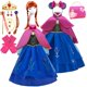 thumbnail image 2 of Disfraz de princesa Anna y Elsa para niña, disfraz de reina de la nieve, disfraz de fantasía para actuación, disfraz de hada para Halloween Fivean unisex, 2 of 2
