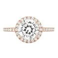 thumbnail image 3 of 1.86 ct Brilliant Round Cut Genuine Cultured Diamond VS1-VS2 J-K 14K Rose Gold Halo Promise Wedding Statement Engagement Designer Ring size 11, 3 of 7