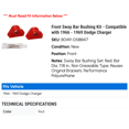 thumbnail image 2 of Front Sway Bar Bushing Kit - Compatible with 1966 - 1969 Dodge Charger 1967 1968, 2 of 2