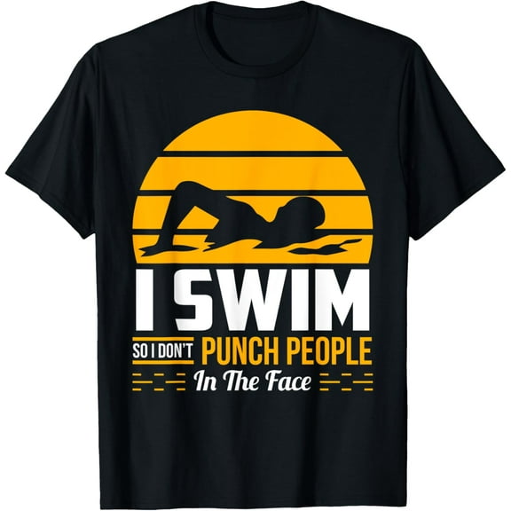 Funny Swimming Gift Swimmer Swim Team So I Don't Punch T-Shirt