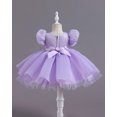 thumbnail image 2 of Nyeemya Baby Toddler Flower Girl Sequin Lace Bowknot Princess Dress Birthday Party Ball Gown Purple 110, 2 of 5