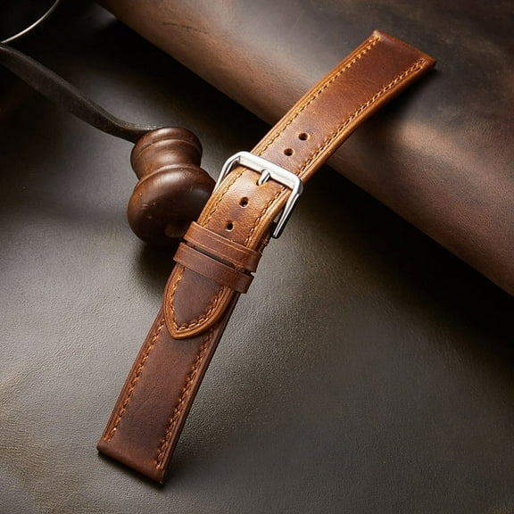 Wristwatch Bands Italian Leather Strap Vintage Oil Wax Leather Color-Changing Ultra-Thin Watch Strap 18/19/20/21/22Mm