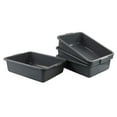 thumbnail image 3 of 4-Pack 24 L Large Plastic Bus Box,  Bus Tubs, Gray, 3 of 14