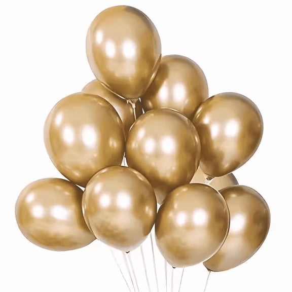 Nvzi Dark Gold Shining Metal Color Party Balloon Set of 40, 10 inch latex balloons, wedding arch garland, birthday party supplies, and DIY balloon backgrounds