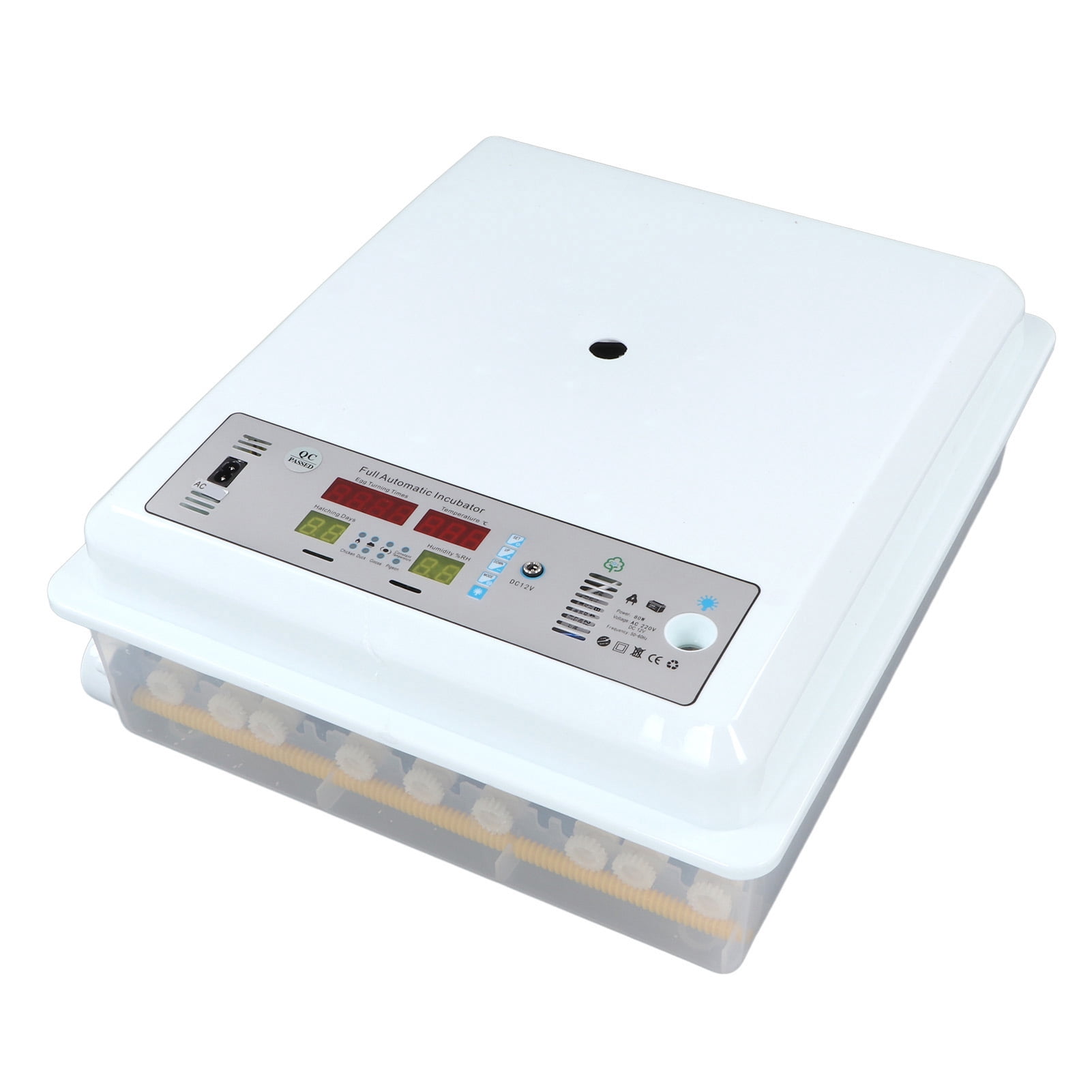Egg Incubator Smart Multifunctional Digital with Automatic Turning Water Adding for Hatching Chicken Duck Egg(AU Plug 220V )