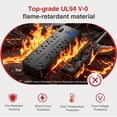 thumbnail image 4 of LarmTek 10 Outlet Power Strip Surge Protector with 4 USB Ports, 4ft Extension Cord, Black, 4 of 10