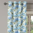 thumbnail image 2 of Ambesonne Bridal Grommet Curtain, Hydrangea Flowers Swirls, 50" x 84", Pale Blue Reseda Green, 2 of 6
